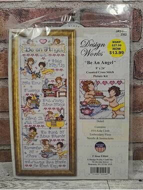 Counted Cross Stitch Kit 9 x 24 Design Works Be An Angel Embroidery Joan Elliott